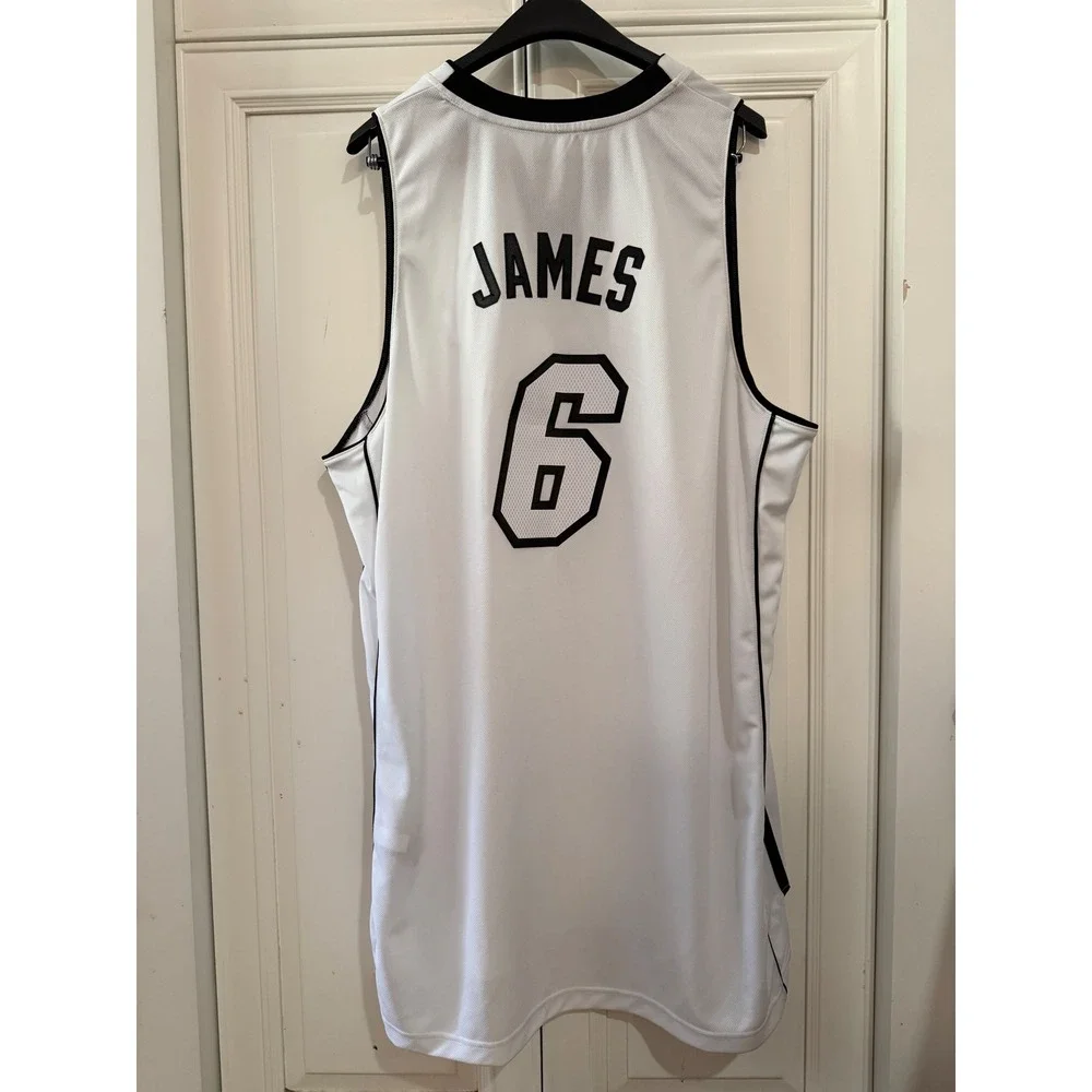 Adidas LeBron James Miami Heat NBA Jersey Mens 2XL‎ White  7679A 6